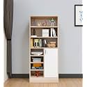 Spyder Craft Elena 2.0 Modern Simple Engineered Wood Book Shelf, for Living Room, Kids Room, Book Storage, Book Case, Study Room Furniture (Walnut Light &amp; White)