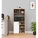 Spyder Home Decore Engineered Wood Craft Elena Dual Tone Kitchen Cabinet - Easy Assembly for Home Living Room, Office, Kitchen (Color: White and Noce Lyon, Length= 60cm, Breadth= 45cm, Height= 140cm