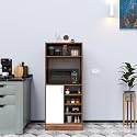 Spyder Home Decore Engineered Wood Craft Elena Dual Tone Kitchen Cabinet-Easy Assembly For Home Living Room, Office, Kitchen(Color: White &amp; Noce Lyon - Length= 60Cm X Breadth= 45Cm X Height= 140 Cm)