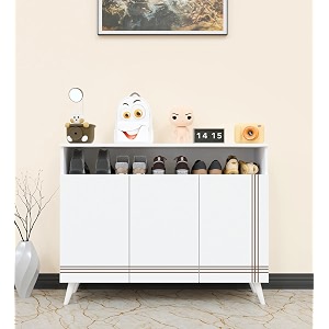 spyder craft engineered wood shoe rack with door multi-layer storage organizer shelf free standing stand entryway rack cabinets white- size 120 x 96 x 35 cm 1 year manufacturing warranty