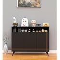 Spyder Craft Engineered Wood Shoe Rack with Door Multi-Layer Storage Organizer Shelf Free Standing Stand Entryway Rack Cabinets (Black - Size 120 x 96 x 35 cm), 1 Year Manufacturing Warranty
