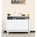 Spyder Craft Engineered Wood Shoe Rack with Door Multi-Layer Storage Organizer Shelf Free Standing Stand Entryway Rack Cabinets (White- Size 120 x 96 x 35 cm), 1 Year Manufacturing Warranty
