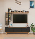 Spyder Craft Matte Finished Tv Unit stand Cabinet With Storage Engineered Wood TV Entertainment Unit (Finish Color - Black Oak White, DIY(Do-It-Yourself))