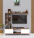 Spyder Craft Matte Finish TV Entertainment Unit Tv Stand And Decore Engineered Wood TV Entertainment Unit (Finish Color - Walnut, White, DIY(Do-It-Yourself))