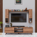 Spyder Craft Matte Finish TV Entertainment Unit Tv Stand And Decore Engineered Wood TV Entertainment Unit (Finish Color - Miniature Walnut, DIY(Do-It-Yourself))