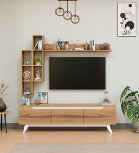spyder craft matte finished tv stand with storage tv unit cabinet engineered wood tv entertainment unit finish color - asian walnut  white diydo-it-yourself