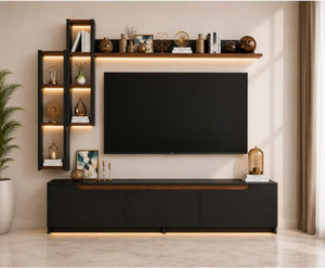spyder craft matte finished tv stand with storage tv unit cabinet engineered wood tv entertainment unit