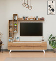 Spyder Craft Matte Finished Tv stand With Storage TV Unit cabinet Engineered Wood TV Entertainment Unit (Finish Color - ASIAN Walnut & White, DIY(Do-It-Yourself))