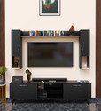 Spyder Craft Matte Finished Tv stand With Storage TV Unit cabinet Engineered Wood TV Entertainment Unit (Finish Color - Black Black, DIY(Do-It-Yourself))