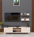 Spyder Craft Matte Finished Tv stand With Storage TV Unit cabinet Engineered Wood TV Entertainment Unit (Finish Color - Oak, DIY(Do-It-Yourself))