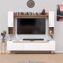 Spyder Craft Matte Finished Tv Unit stand Cabinet With Storage Engineered Wood TV Entertainment Unit (Finish Color - White Canian -Oak, DIY(Do-It-Yourself))