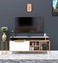 Spyder Craft Matte Finished Tv Unit stand Cabinet With Storage Engineered Wood TV Entertainment Unit (Finish Color - White Canian Oak, DIY(Do-It-Yourself))