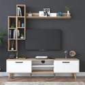 Spyder Craft Matte Finished Tv Unit stand Cabinet With Storage Engineered Wood TV Entertainment Unit (Finish Color - Brown & Oak, DIY(Do-It-Yourself))