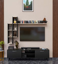 Spyder Craft Matte Finished Tv Unit stand Cabinet With Storage Engineered Wood TV Entertainment Unit (Finish Color - Black White Oak, DIY(Do-It-Yourself))