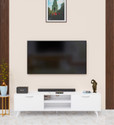 Spyder Craft Matte Finished Tv Unit stand Cabinet With Storage Engineered Wood TV Entertainment Unit (Finish Color - White, DIY(Do-It-Yourself))