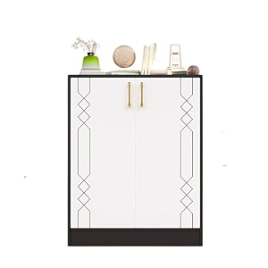 spyder craft mayback shoe cabinet with storage storage organizer with doors side cupboard for shoe hallway kitchen living room office color -black 1 year warranty easy to assemble
