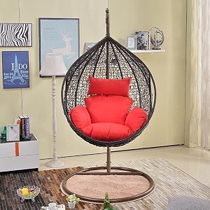spyder craft single seater hammock swing chair with stand and cushion for patio balcony garden terrace living room relaxing chair jhula