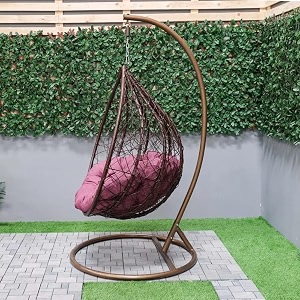 spyder craft single seater hammock swing chair with stand and cushion for patio balcony garden terrace living room relaxing chair jhula
