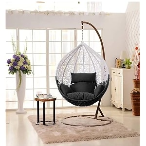 spyder craft single seater hammock swing chair with stand and cushion for patio balcony garden terrace living room relaxing chair jhula