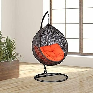 spyder craft single seater hammock swing chair with stand and cushion for patio balcony garden terrace living room relaxing chair jhula