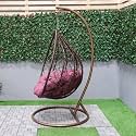 SPYDER CRAFT Single Seater Hammock Swing Chair with Stand and Cushion for Patio Balcony Garden Terrace Living Room Relaxing Chair Jhula