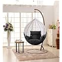 SPYDER CRAFT Single Seater Hammock Swing Chair with Stand and Cushion for Patio Balcony Garden Terrace Living Room Relaxing Chair Jhula