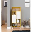 Spyder Craft Taraus Modern Simple Engineered Wood Book Shelf, for Living Room, Kids Room, Book Storage, Book Case, Study Room Furniture (Color - Yellow &amp; White)