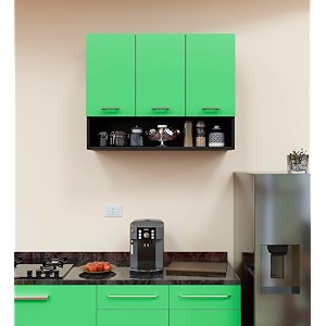 spyder craft wall mounted 3 door matte finish blitz multipurpose cabinet for kitchen officecabinet for kitchen living room color- black and green assemblydo-it-yourself