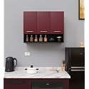 Spyder Craft Wall Mounted 3 Door Matte Finish Blitz Multipurpose Cabinet for Kitchen, Office|Cabinet for Kitchen |Living Room| Color- Black and Burgundy| Assembly(Do-It-Yourself)