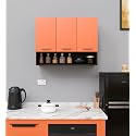 SPYDER CRAFT Wall Mounted 3 Door Matte Finish Blitz Multipurpose Cabinet for Kitchen, Office|Cabinet for Kitchen |Living Room| Color- Black and Saffron| Assembly(Do-It-Yourself)