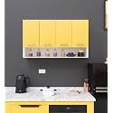 SPYDER CRAFT Wall Mounted 4 Door Matte Finish Orio Multipurpose Cabinet for Kitchen, Office|Cabinet for Kitchen |Living Room| Color- Yellow and White| Assembly(Do-It-Yourself)