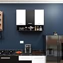 Spyder Craft Wall Mounted Matte Finish 3 Door Blitz Kitchen Cabinet for Office,Hall, Kitchen|Cabinet for Kitchen |Living Room| Color:- White &amp; Black|| Assembly-DIY (Do-It-Yourself)?