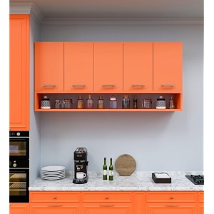 spyder craft wall mounted 5 door matte finish merlin multipurpose cabinet for kitchen officecabinet for kitchen living room color- white and saffron assemblydo-it-yourself