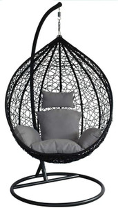 spyder home decore single seater swing chair with stand and cushion for adult iron hammock brown grey diydo-it-yourself