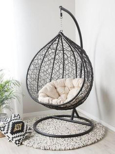 spyder home decore single seater swing chair with stand and cushion for adult iron hammock