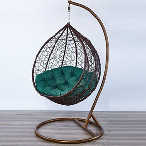 spyder home decore single seater swing chair with stand and cushion for adult iron hammock green grey diydo-it-yourself