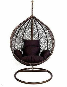 spyder home decore single seater swing chair with stand and cushion for adult iron hammock