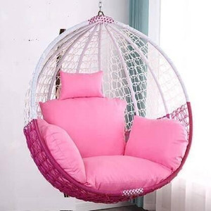 spyder home decore single seater swing chair with stand and cushion for adult iron hammock pink white diydo-it-yourself