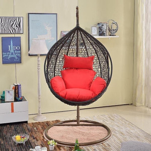 spyder home decore single seater swing chair with stand and cushion for adult iron hammock red diydo-it-yourself