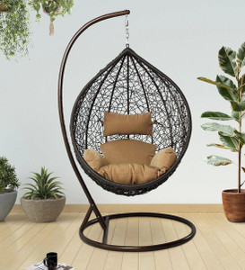 spyder home decore single seater swing chair with stand and cushion for adult iron hammock green black diydo-it-yourself