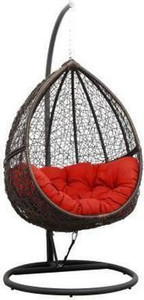 spyder home decore single seater swing chair with stand and cushion for adult iron hammock orange brown diydo-it-yourself