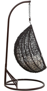 spyder home decore single seater swing chair with stand and cushion for adult iron hammock clear brown diydo-it-yourself