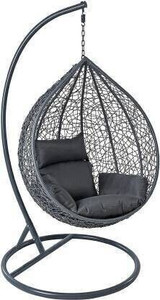 spyder home decore single seater swing chair with stand and cushion for adult iron hammock
