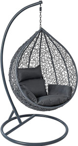 spyder home decore single seater swing chair with stand and cushion for adult iron hammock grey steel diydo-it-yourself
