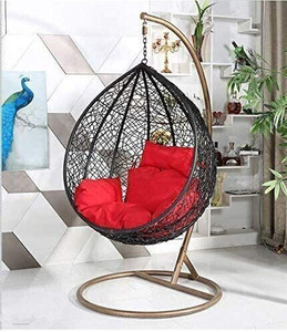spyder home decore single seater swing chair with stand and cushion for adult iron hammock