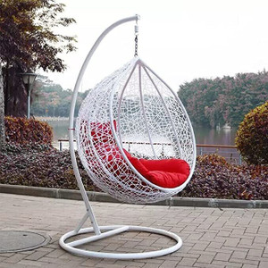 spyder home decore single seater swing chair with stand and cushion for adult iron hammock orange white diydo-it-yourself