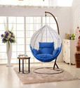 SPYDER HOME DECORE Single Seater Swing chair With Stand And Cushion For Adult Iron Hammock (Blue, Copper, DIY(Do-It-Yourself))