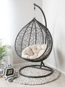 SPYDER HOME DECORE Single Seater Swing chair With Stand And Cushion For Adult Iron Hammock