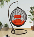 SPYDER HOME DECORE Single Seater Swing chair With Stand And Cushion For Adult Iron Hammock