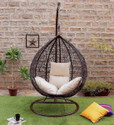 SPYDER HOME DECORE Single Seater Swing chair With Stand And Cushion For Adult Iron Hammock
